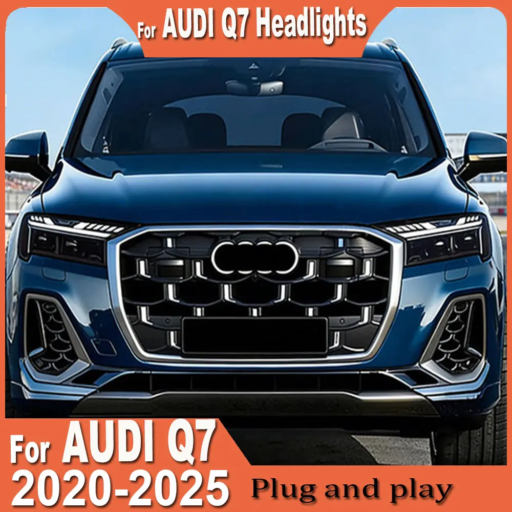 Car Headlight For AUDI Q7 2020 2021 2022 2023 2024 2025 Headlight Modification FULL LED Head Lamp DRL Signal Projector Lens