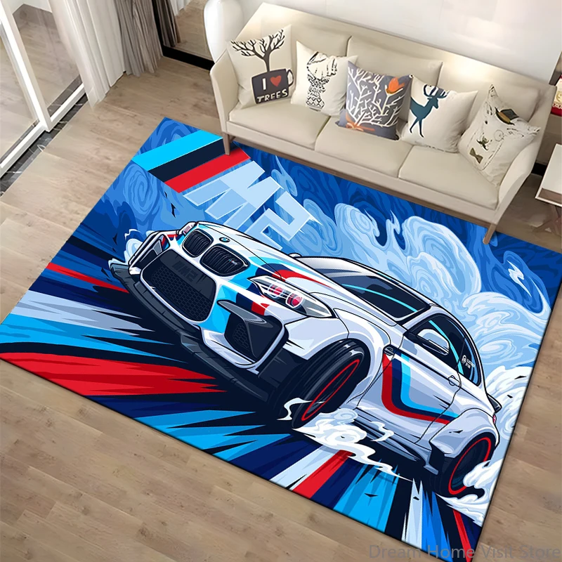 

15 Size Cool Racing Car Pattern Artwork Rug Carpet Bedroom Living Room Carpet Kitchen Floor Mat Home Decor Anti-Slip Floor Mat