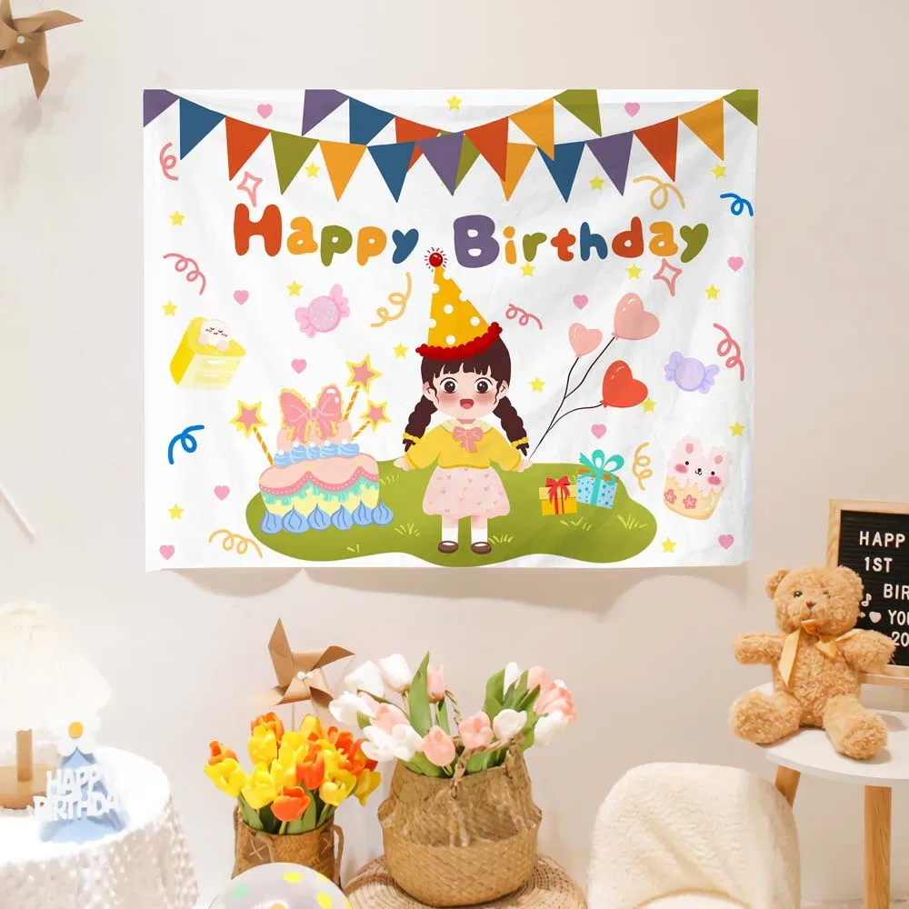 

Korean Style Ins Birthday Background Cloth, Hanging Cloth, Children's Party Background, Wall Decoration, 100th Birthday