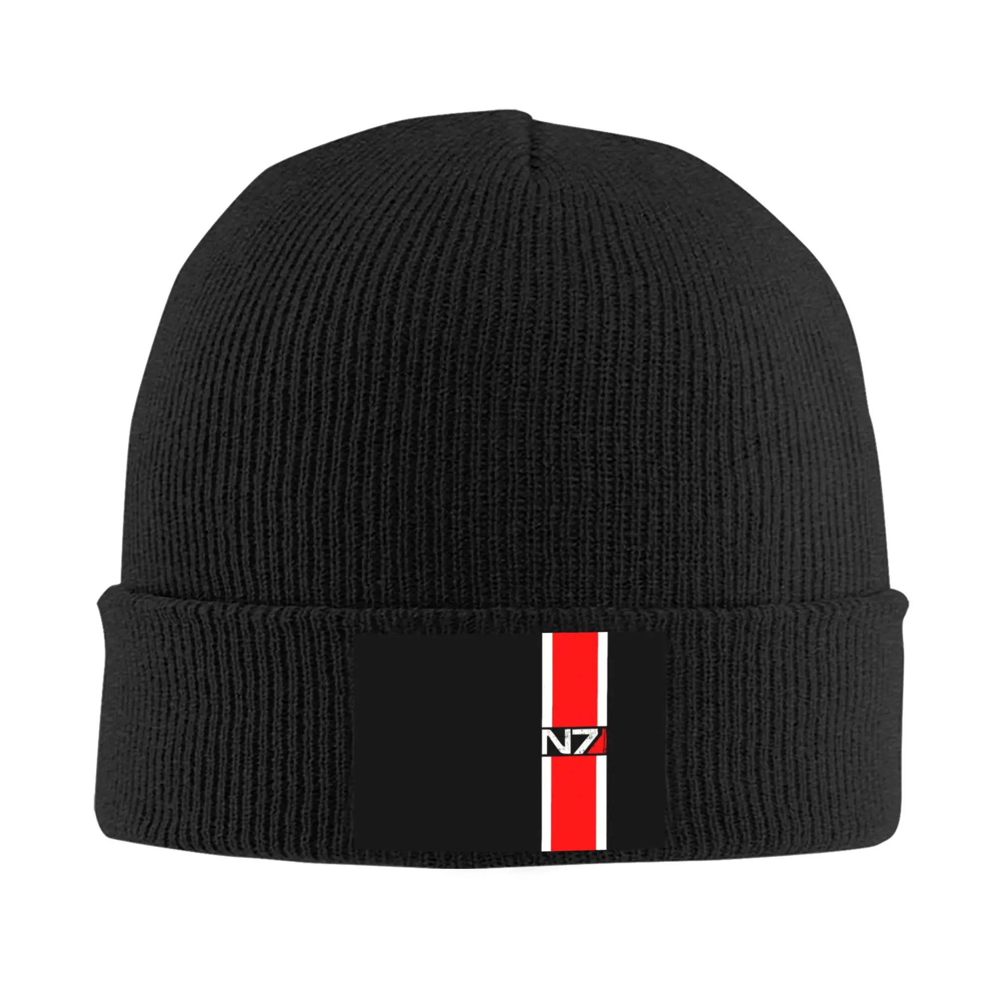 Custom N7 Mass Effect  Bonnet Hat Hip Hop Knit Hats Men Women Unisex Play Gaming Warm Winter Skullies Beanies Caps