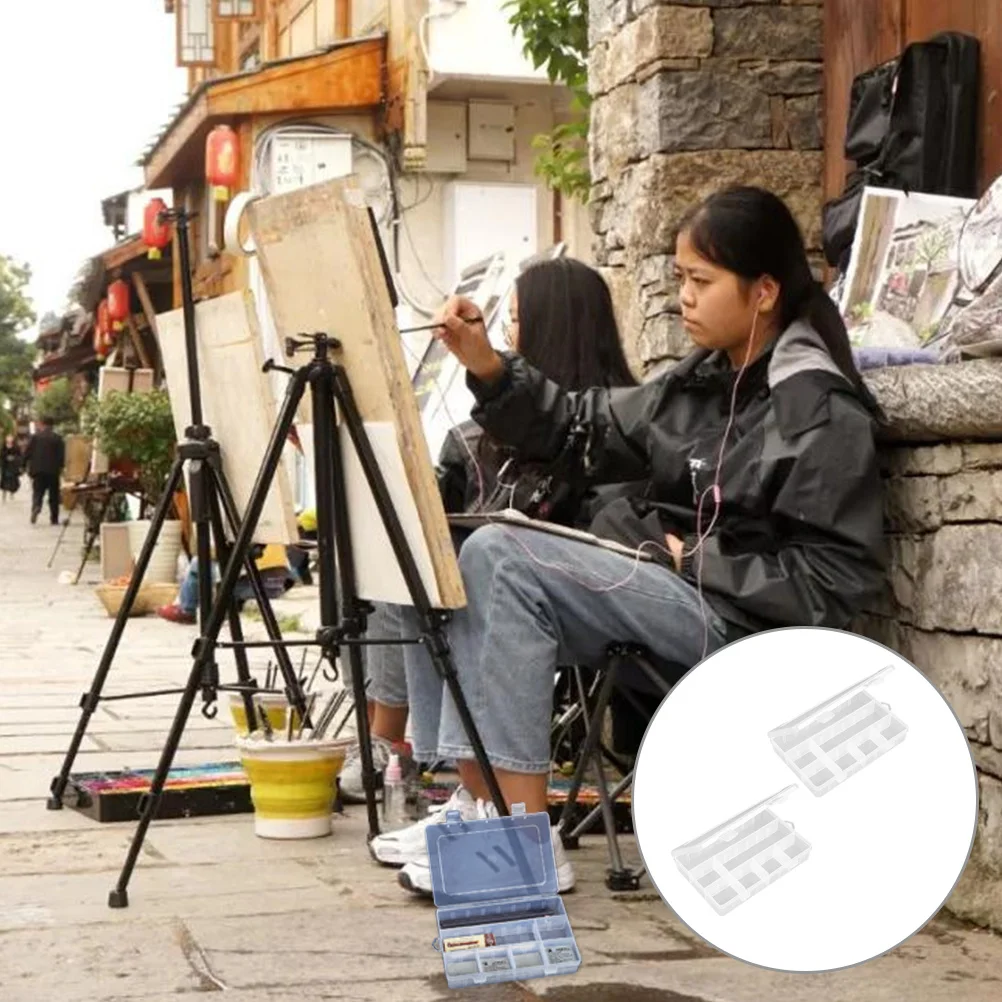 

2Pcs Useful Pencil Storage Box Large Capacity Pen Organizing Box Durable Plastic Stationery Holder for Home Office School