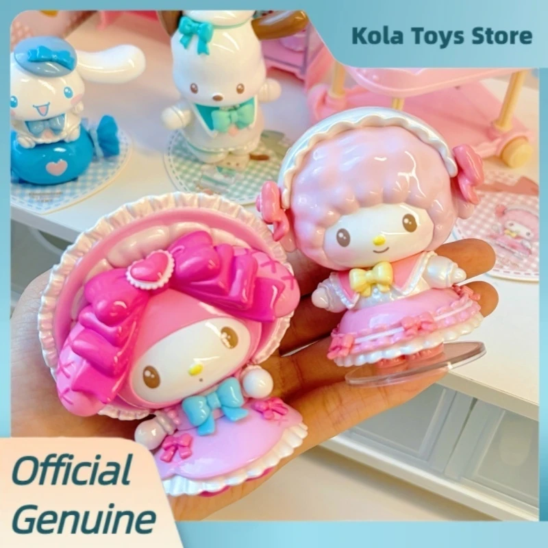 Oryginalne figurki Sanrio z serii Fantasy Fairytale w blind boxach, Kuromi Melody, urocze ozdoby na biurko, zabawki, figurki w mystery boxach, prezenty.