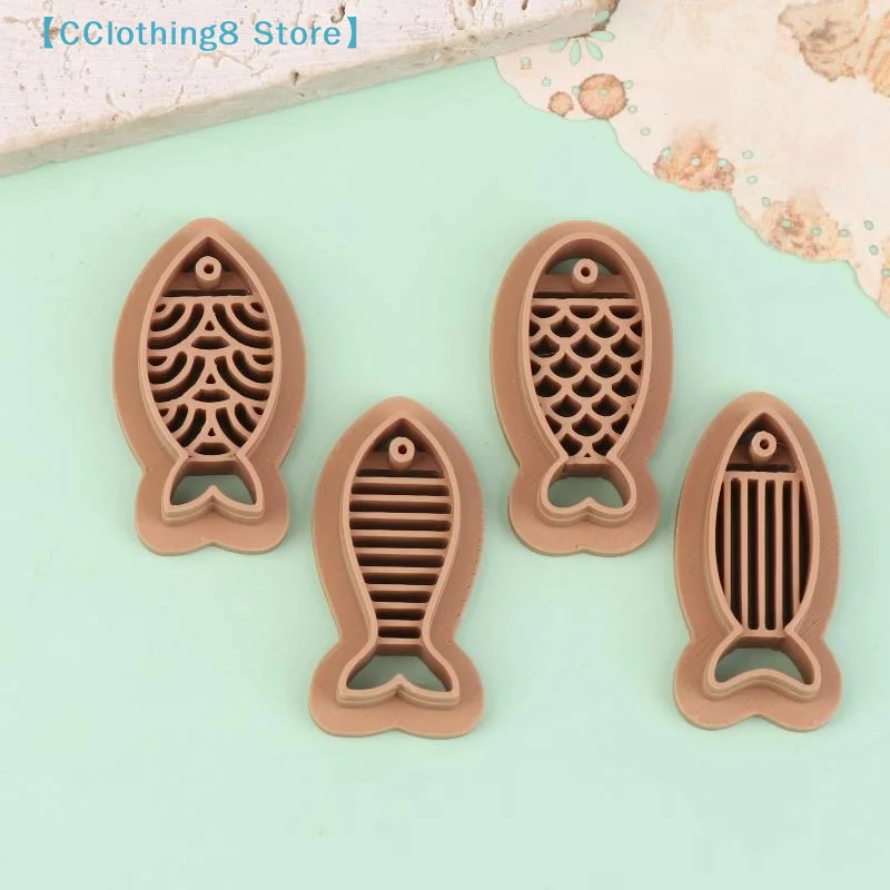 1/4Pcs Cute Fish Polymer Clay Cutter Soft Ceramic Pottery DIY Clay Earrings Jewelry Cutting Mold【AliS8】