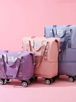 Equipaje expandible con rueda Universal, bolsa de viaje ligera de gran capacidad para Fitness con almacenamiento de separación seca y húmeda