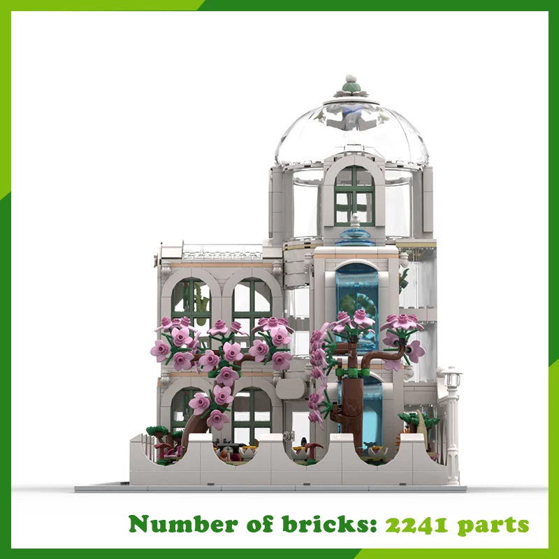 Giardino botanico MOC Building Blocks Architettura urbana Paesaggio Modello Mattoni fai da te Assemblaggio creativo Giocattoli Regalo di Natale 2241 pezzi