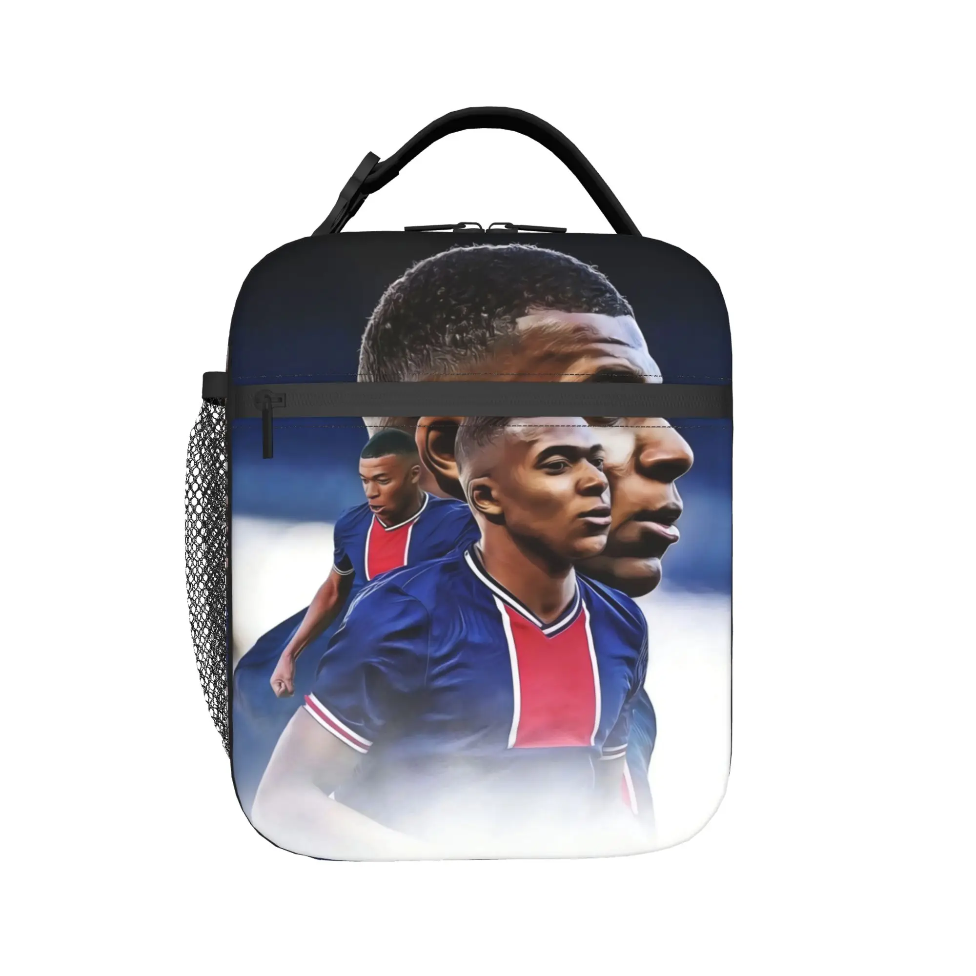 M-Mbappes Insulated Lunch Bags Large Football Soccer Meal Container Thermal Bag Tote Lunch Box School  Travel Girl Boy