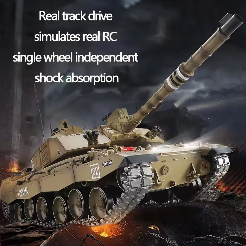 Henglong 1/16 TK7.0 RC 전투 탱크 플라스틱 챌린저 II RTR 모델 3908 2.4G 원격 제어 탱크