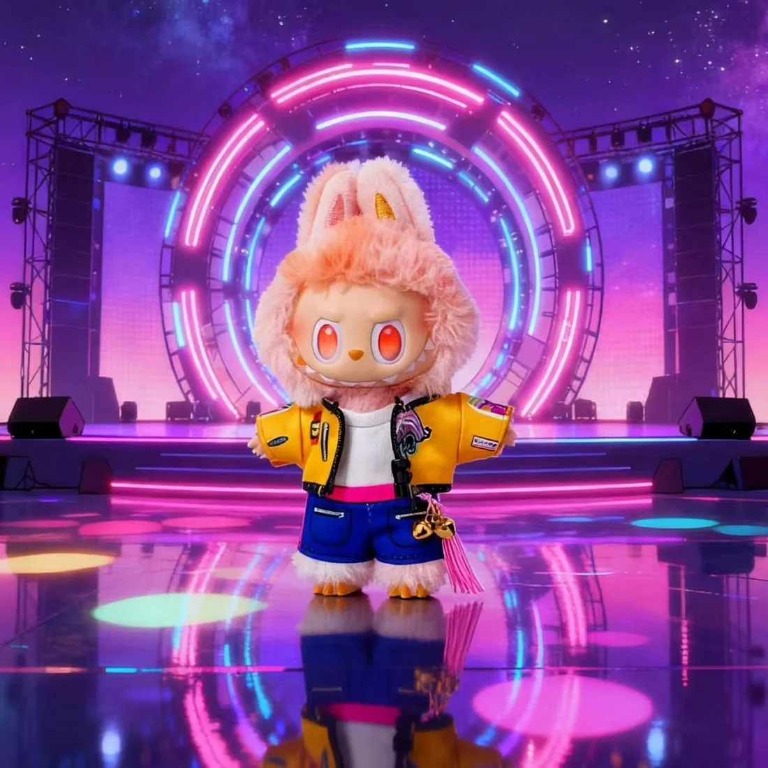 مجموعة ملابس الدمى الكرتونية من Labubu لخزانة الملابس القطيفة مقاس 17 سم لخزانة الملابس التنكرية من Labubu #2