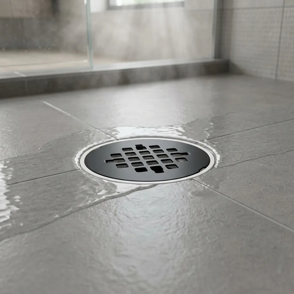 Floor Drain Hose with PVC and Stainless Steel Mesh Cover Designed for Efficient Drainage Fits Standard Shower Base Plumbing