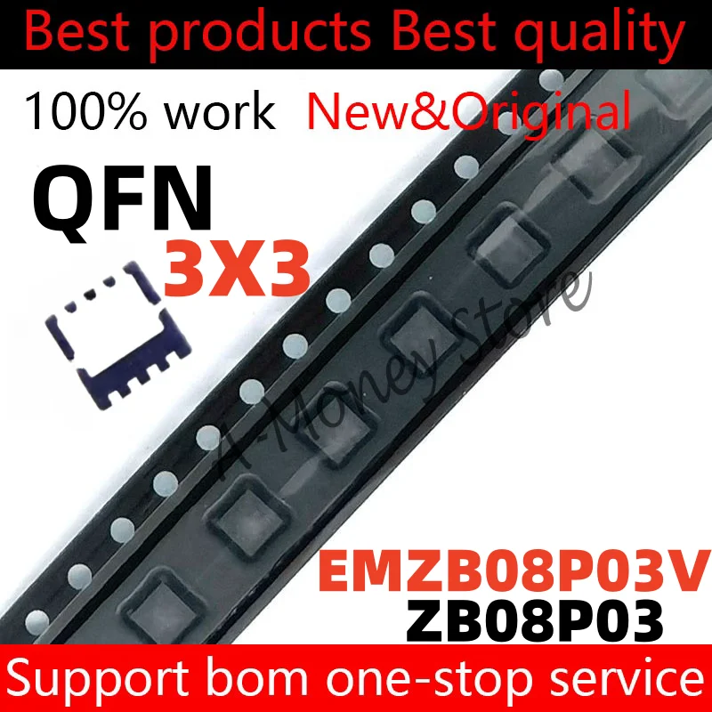 

(10pcs)EMZB08P03H EMZB08P03V EMZB08P03 ZB08P03 QFN-8