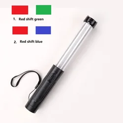 32cm White Tube Red Shift Green/Blue Warning Flashing Light Signal Fluorescent Rechargeable Traffic Control Stick With Whistle