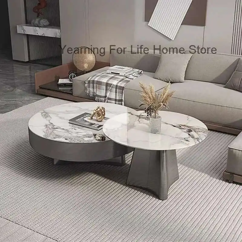 

Modern Design Coffee Table Luxury Nordic Round Italian Gold Side Table Living Room Center White Meubles De Salon Home Furniture
