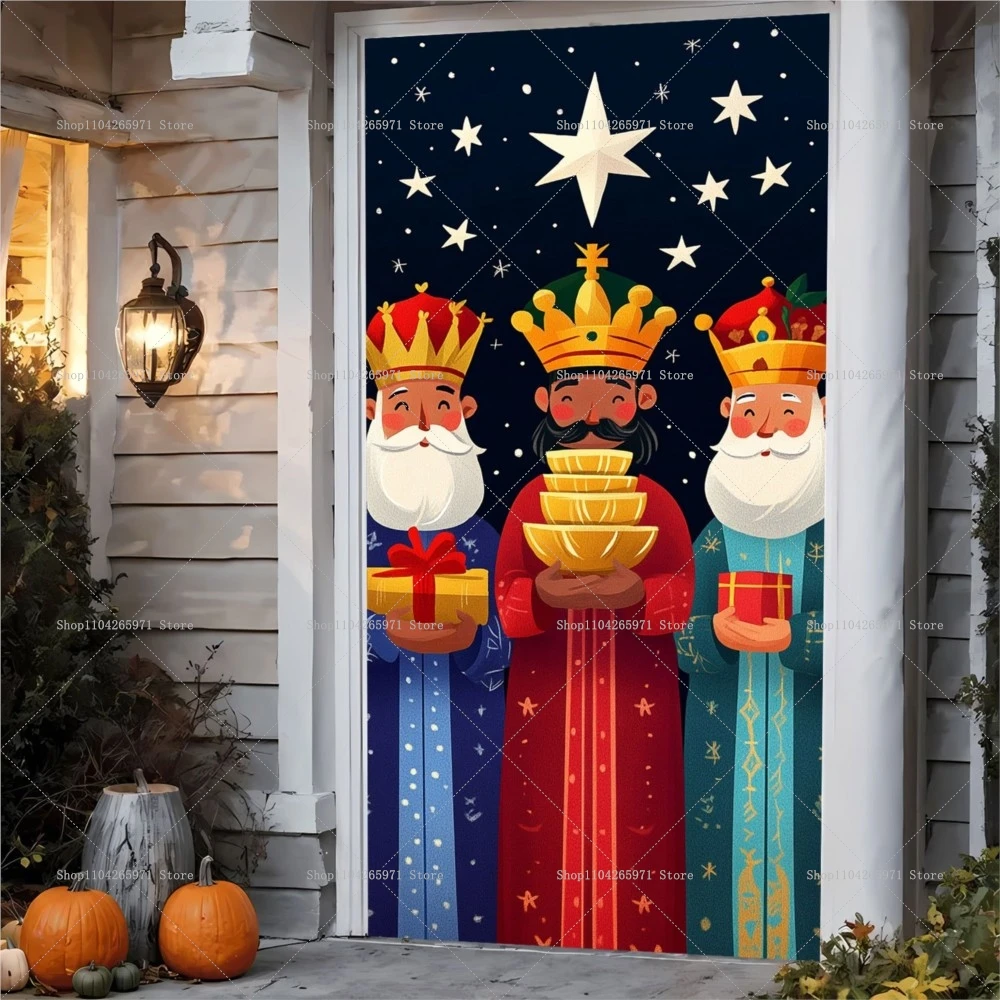 اسبانيا ثلاثة ملوك يوم خلفية مهرجان ثلاثة الحكماء الرجال الدين لوحة على الحائط لتزيين المنزل غطاء الباب الرضع المقدس يسوع هدية