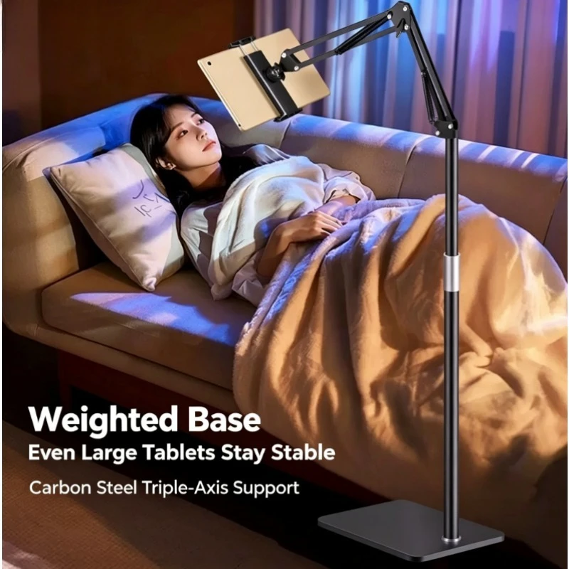 Metal Floor Tablet Stand Adjustable Lazy Holder For Live Streaming Video  Compatible With iPad Mobile Phone