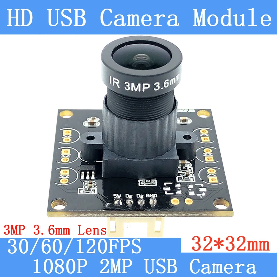 2MP Plug Play 1920*1080P Full HD MJPEG 30/60/120fps High Speed OV2710 CCTV Android Linux UVC Webcam USB Camera Module