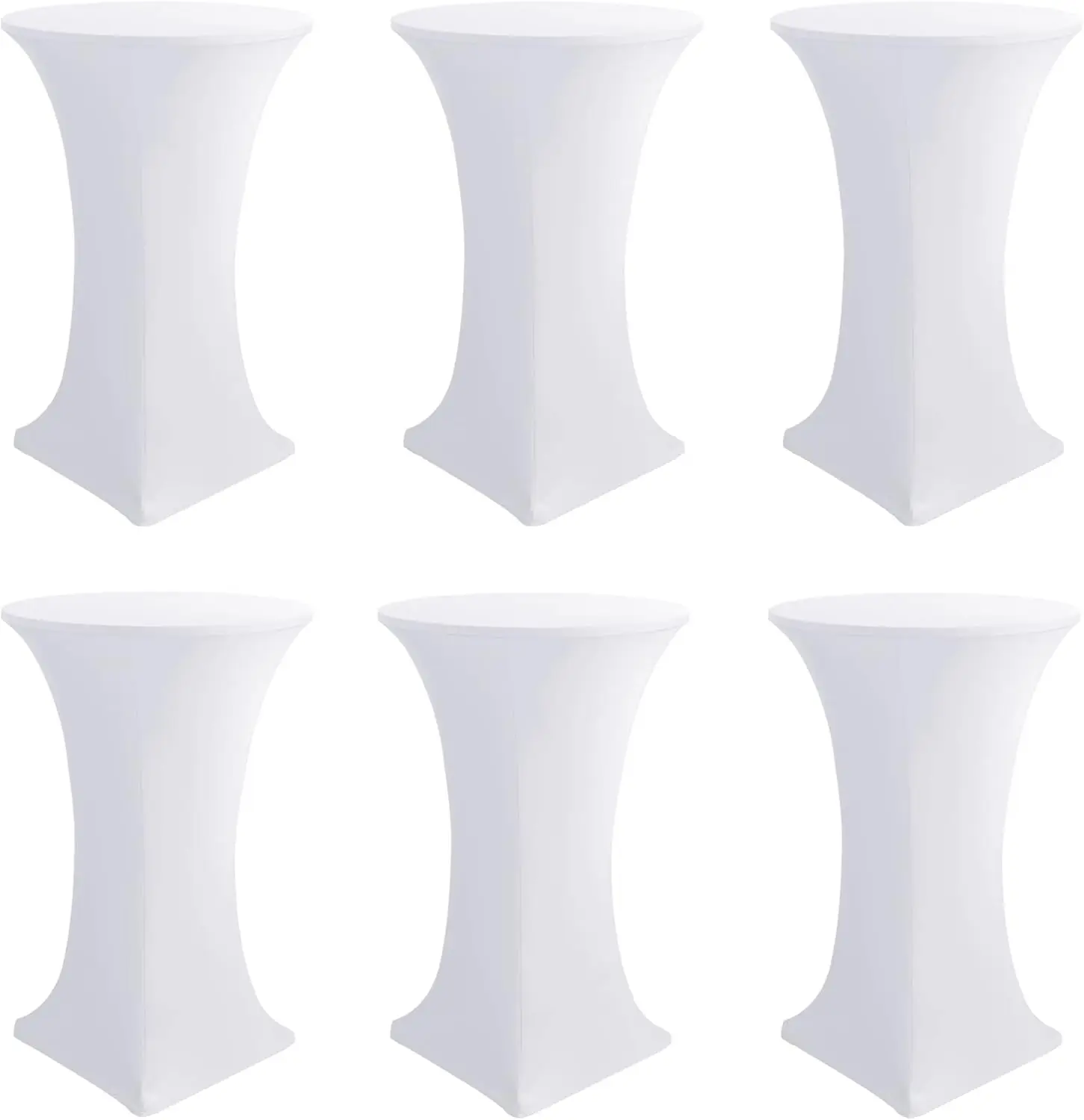 

6 упаковок чехлов для коктейльного стола, спандекс, круглая скатерть с высоким верхом, 32x43 дюйма, белая эластичная скатерть для бара дляPub Bistro