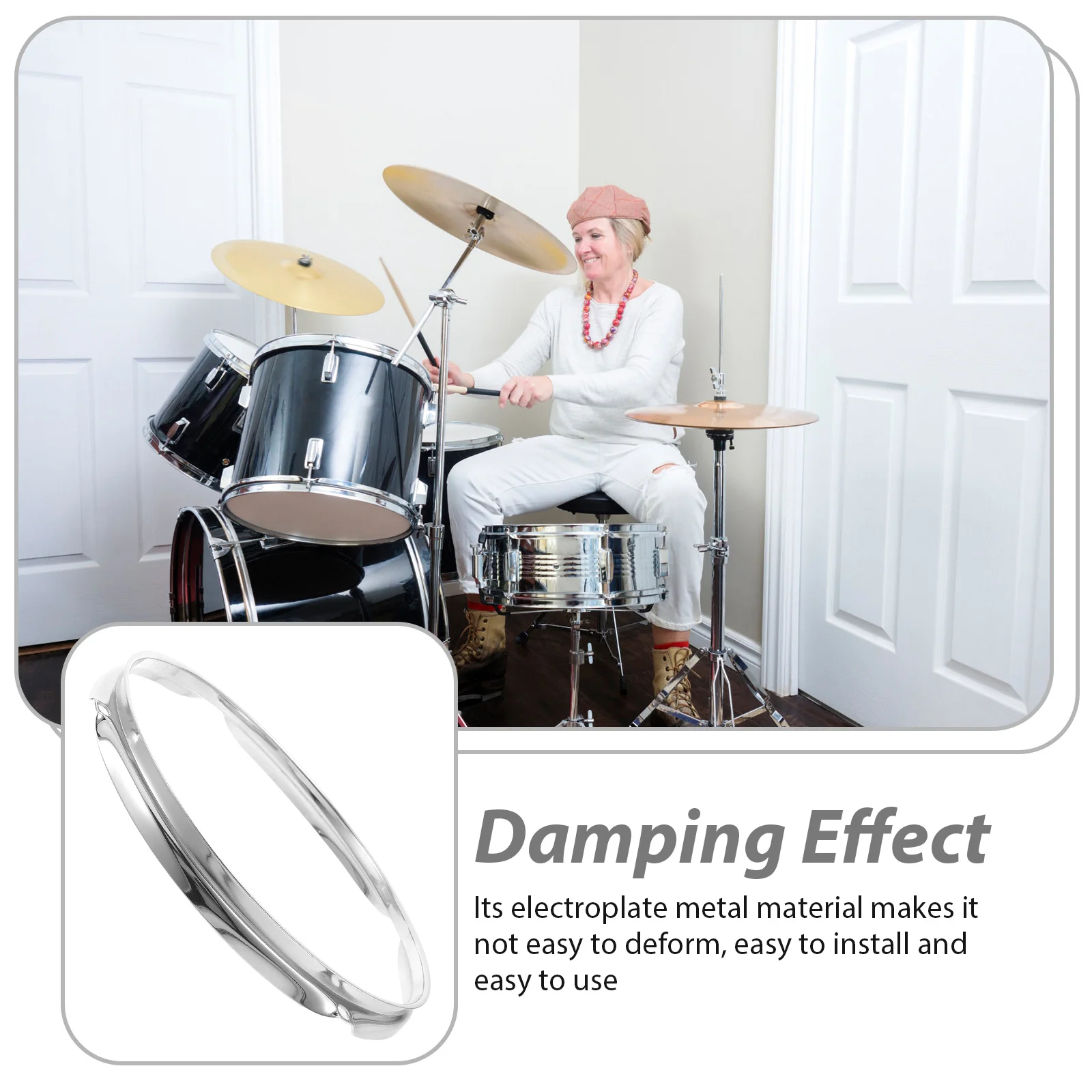 

Electroplating Pressure Ring Drum Hardware Accessories Percussion Instrument Flange Hoop Kit Drums Accessory Electronic