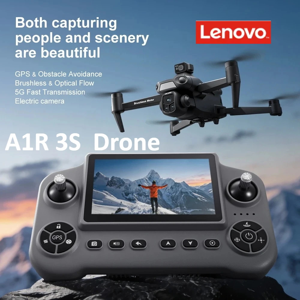 레노버 A1R 3S GPS 드론 8K 프로페셔널 FPV 접이식 쿼드콥터 브러시리스 레이저 장애물 회피 대형 화면 리모컨
