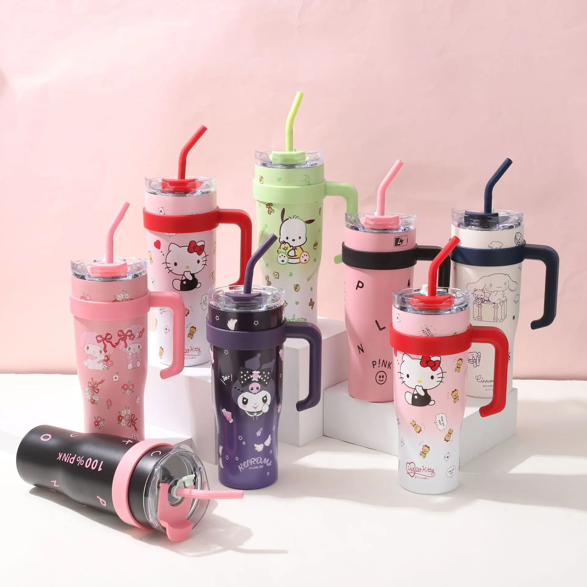 

Sanrio Thermos Bottle 1200ml Kuromi Cinnamoroll Sippy Water Cup Vacuum Flask Kawaii Stainless Steel High Capacity Insulated Mug