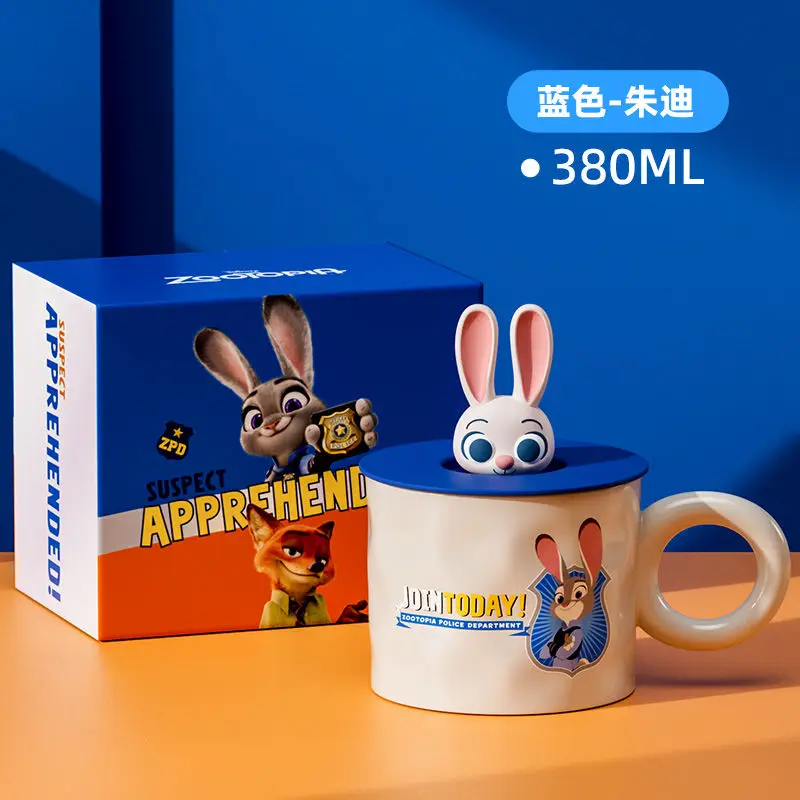 Disney Judy Hopps Nick Wide Cartoon Cute Ceramic Couple Handy Home Breakfast Coffee Cup Office Large Capacity Mug Birthday Gift