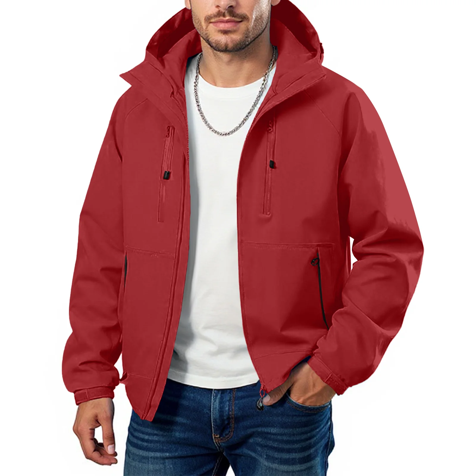 سترات التنزه الخريف سترة واقية مقاومة للماء الرجال التخييم في الهواء الطلق معاطف النساء تسلق يندبروف السترات التخييم معطف مقنع #1