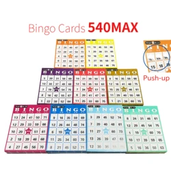 Push-up Bingo Cards Set, 540 Cards Max