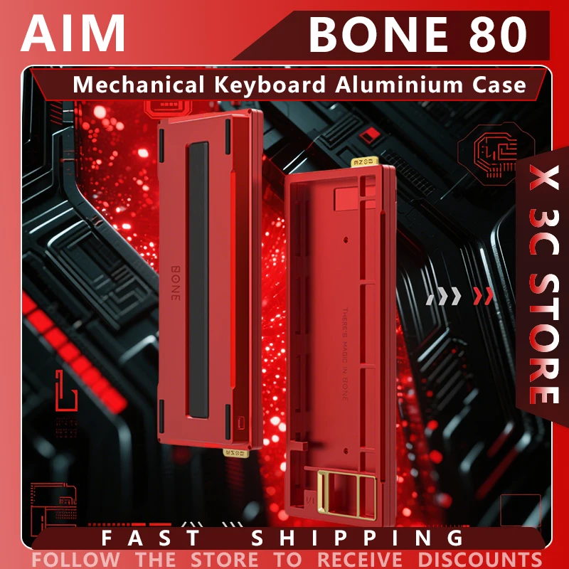 

Чехол для механической клавиатуры Aim Bone80, алюминиевый сплав печатной платы, индивидуальный геймерский магнитный переключатель, клавиатура для Wooting, 80He, ПК, подарок