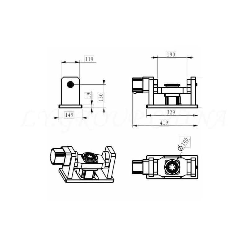 CNC A/B/C Aixs Rotary Axis Dividing Head Harmonic Gearbox 10:1 Harmonic Reducer Harmonic Gearbox with 150mm Center Height