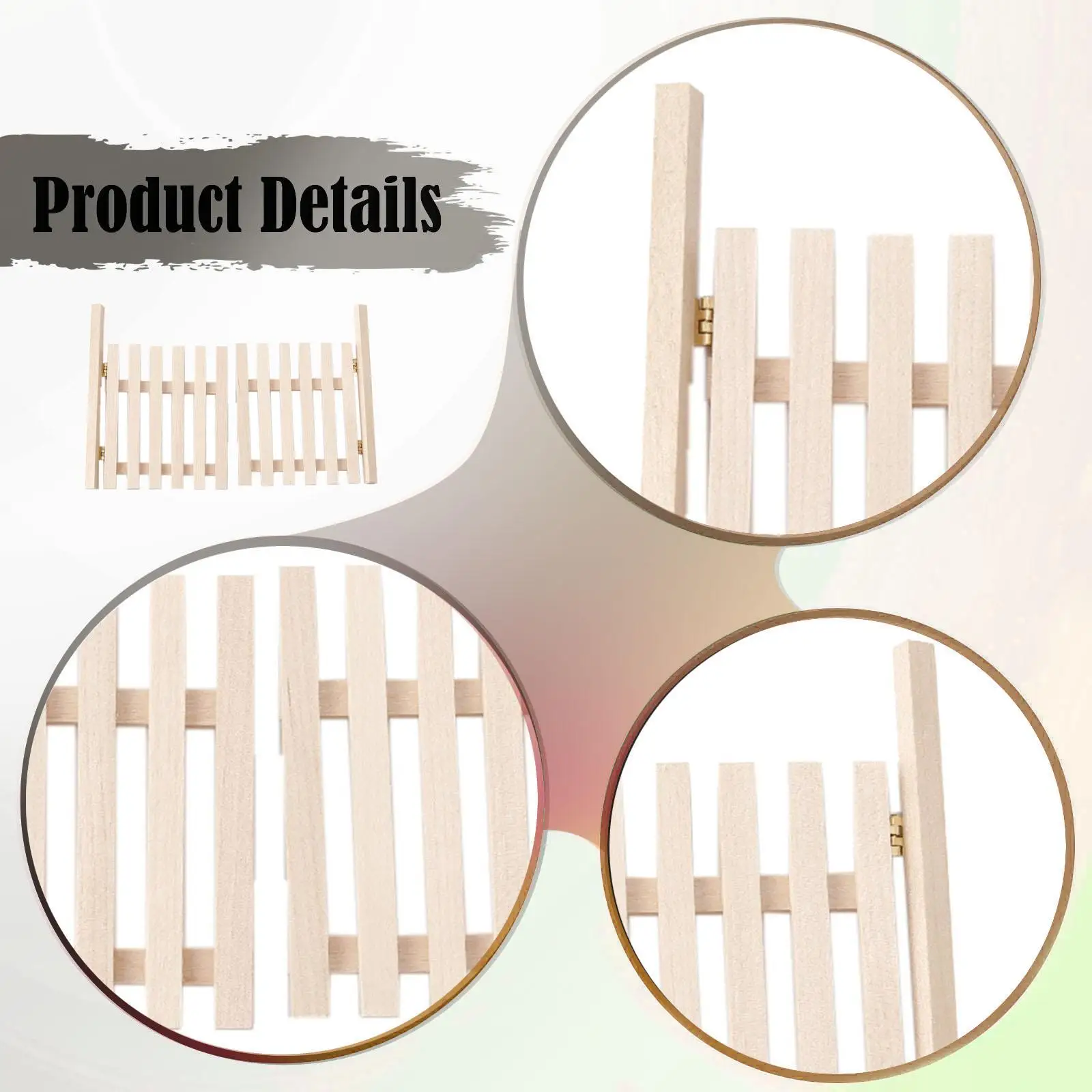 Modelo de Puerta de Madera en Miniatura, Decoración de Micropaisaje, Adorno de Decoración para Casa de Muñecas, Puerta de Jardín de Simulación, Valla para Casa de Muñecas 1/12