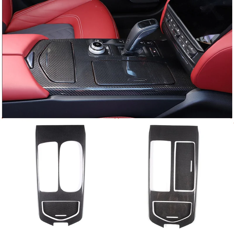 

Carbon Fiber Central Console Gear Shift Panel Cover Trim Fit For Maserati Ghibli 2014-2016