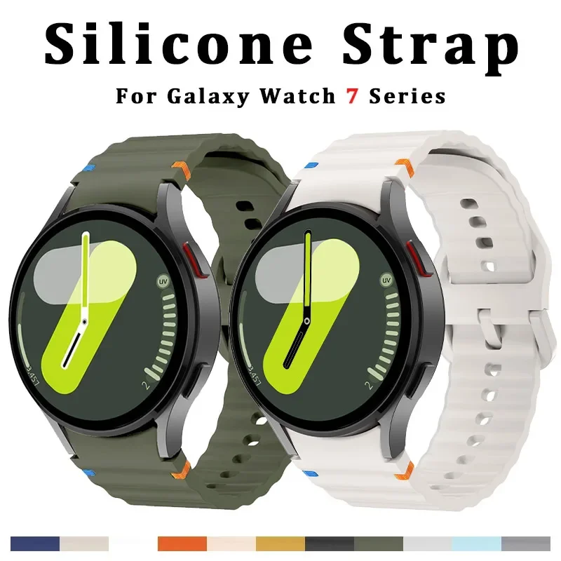 Original Silicone band for Samsung Watch 7 6 5 pro 44mm 40mm 45mm FE Sport Bracelet For Galaxy Watch 6Classic 43mm 47mm Strap