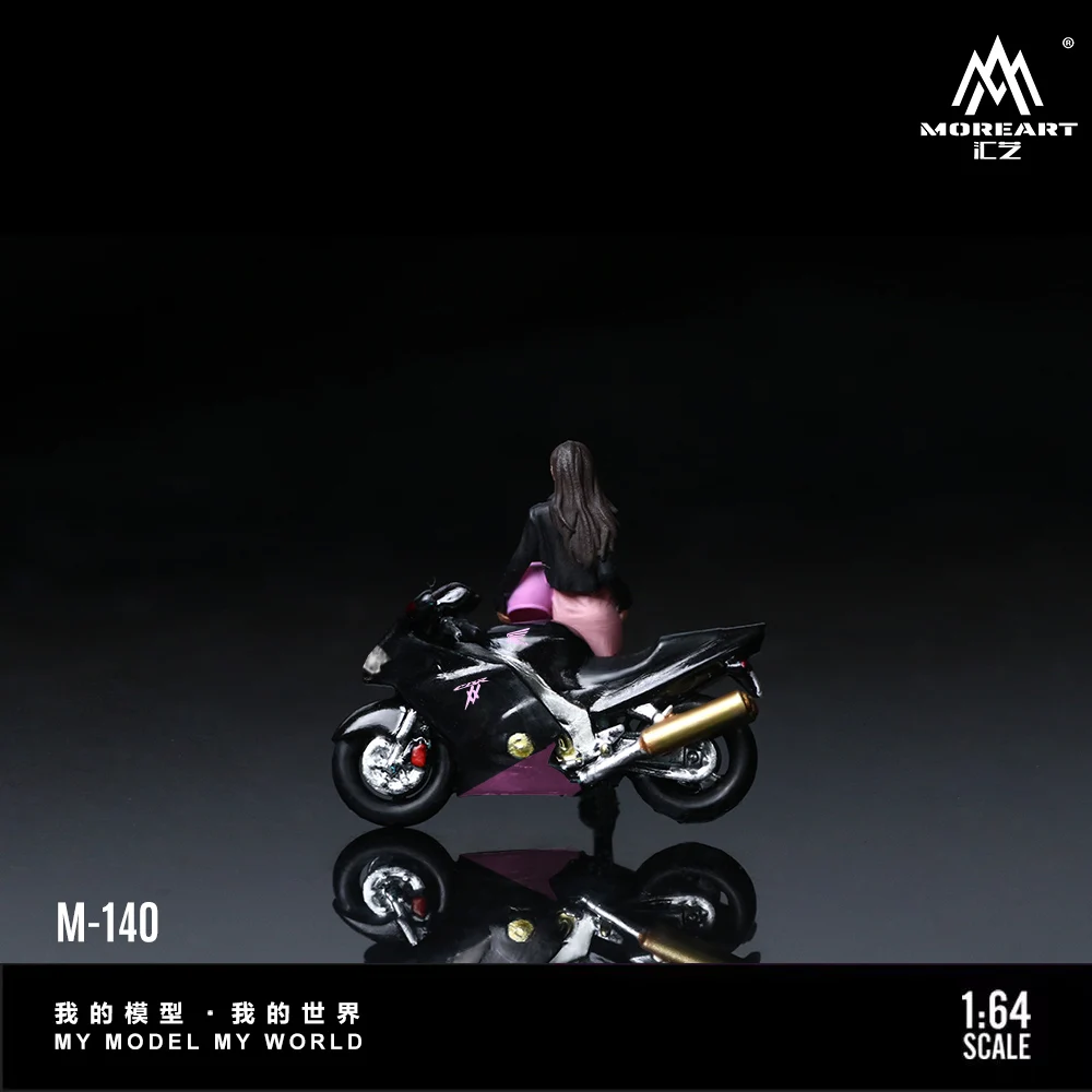 MoreArt&TimeMicro 1:64 CBR1100XX modelo de resina de motocicleta de polvo negro para niña