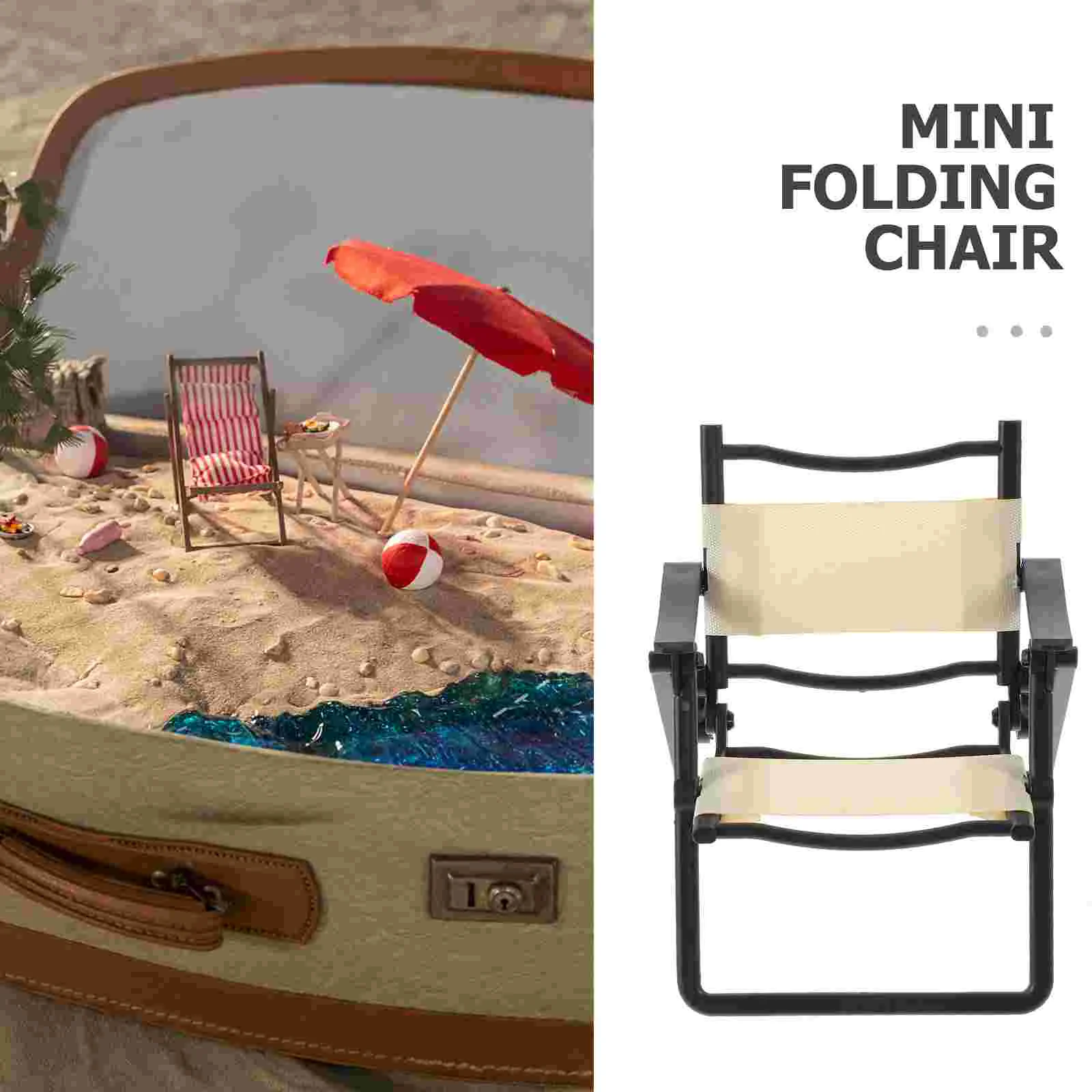 4-delige strandstoel mini opvouwbare miniatuur decor micro landschap huis model meubels prop stoelen voor feestevenementen