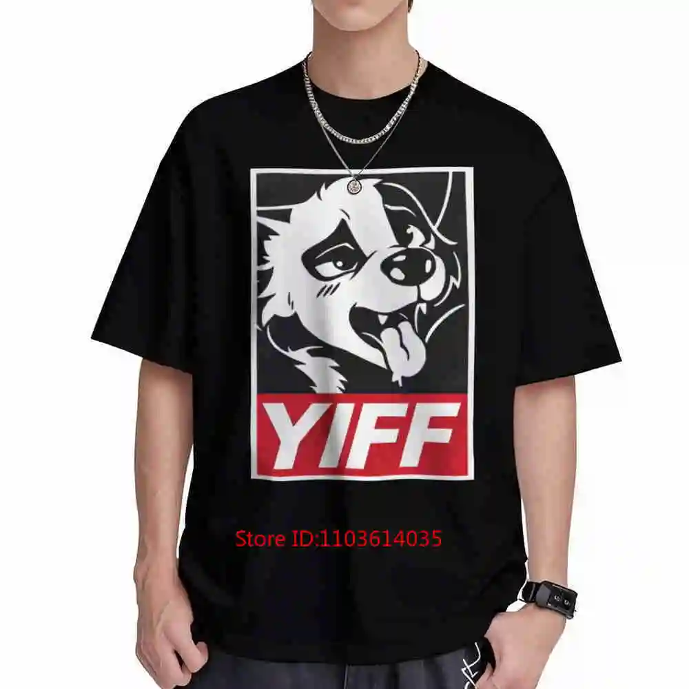 Yiff Furry Fandom Anthropomorphic Art Wolf Dog Alt Fashion Short Sleeve Tee 100% Cotton T-Shirt
