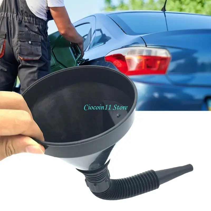 Y1UB Fuele embudo con filtro boca Diseños boca Filtro desechos del embudo adición para y