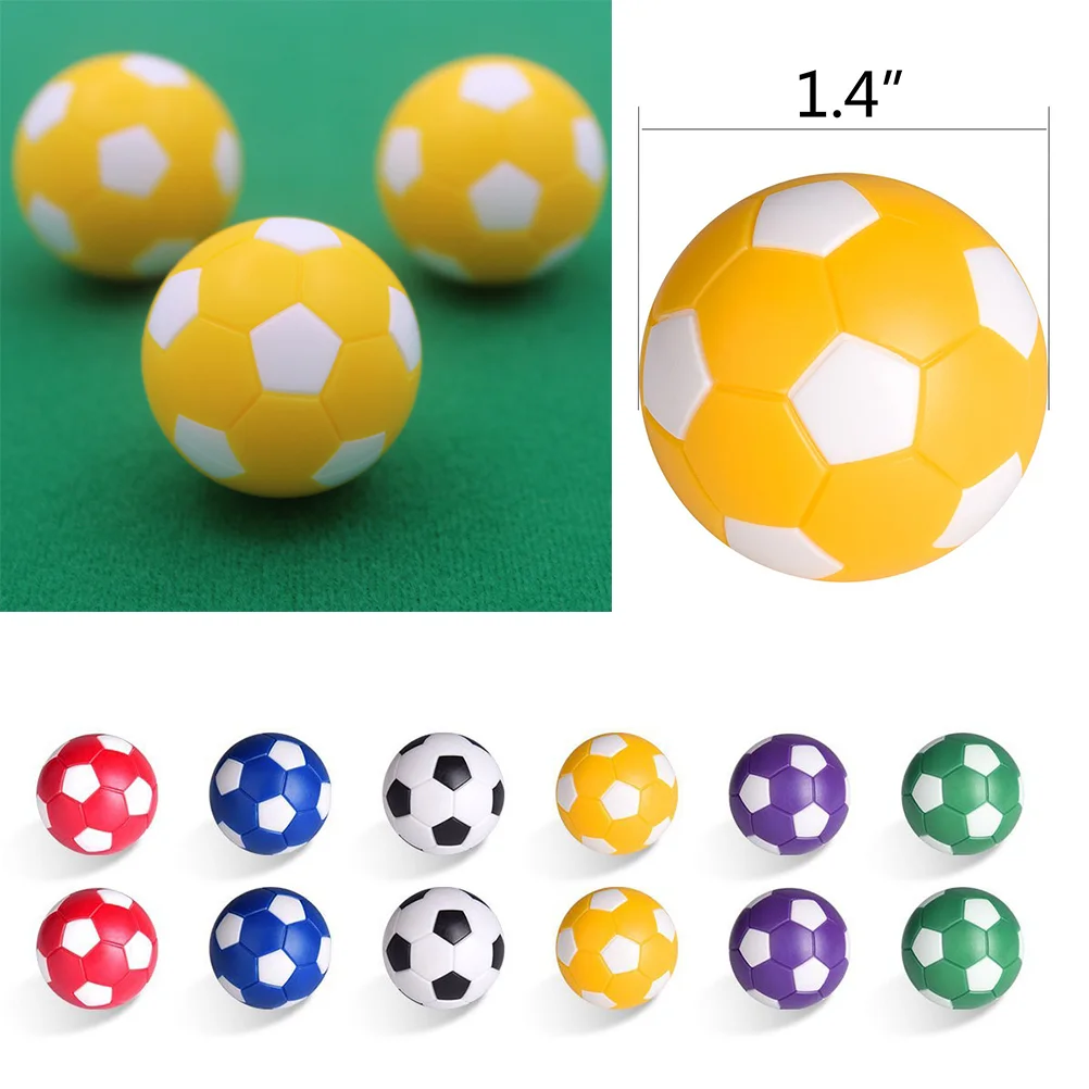 6 stuks 36 mm plastic tafelvoetbalballen mini voetbal tafelblad vervangende spelaccessoires veelkleurig traditioneel patroon standaardformaat