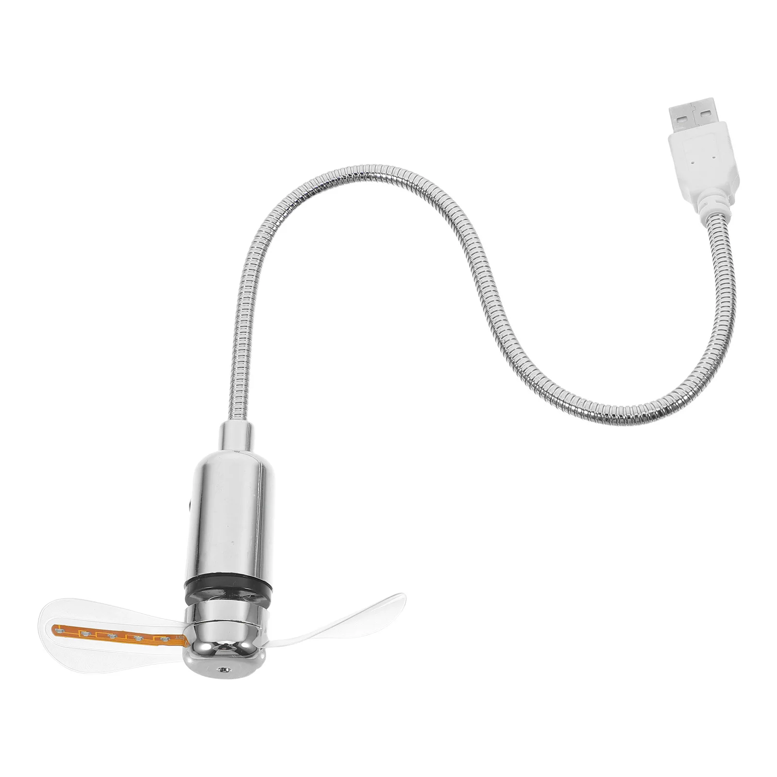 

USB LED Fan 41Cm Silver Mini with 64 Color Light Effects Ideal for Desk Computer Portable Cooling Device Present