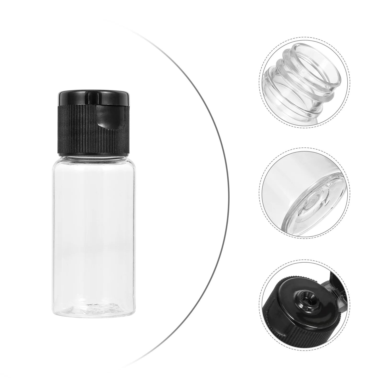 

12 Pcs Lotion Bottle Refillable Empty Dispense Natural with Black Sub for Emulsion Head Pp Clear Sample Travel Cup