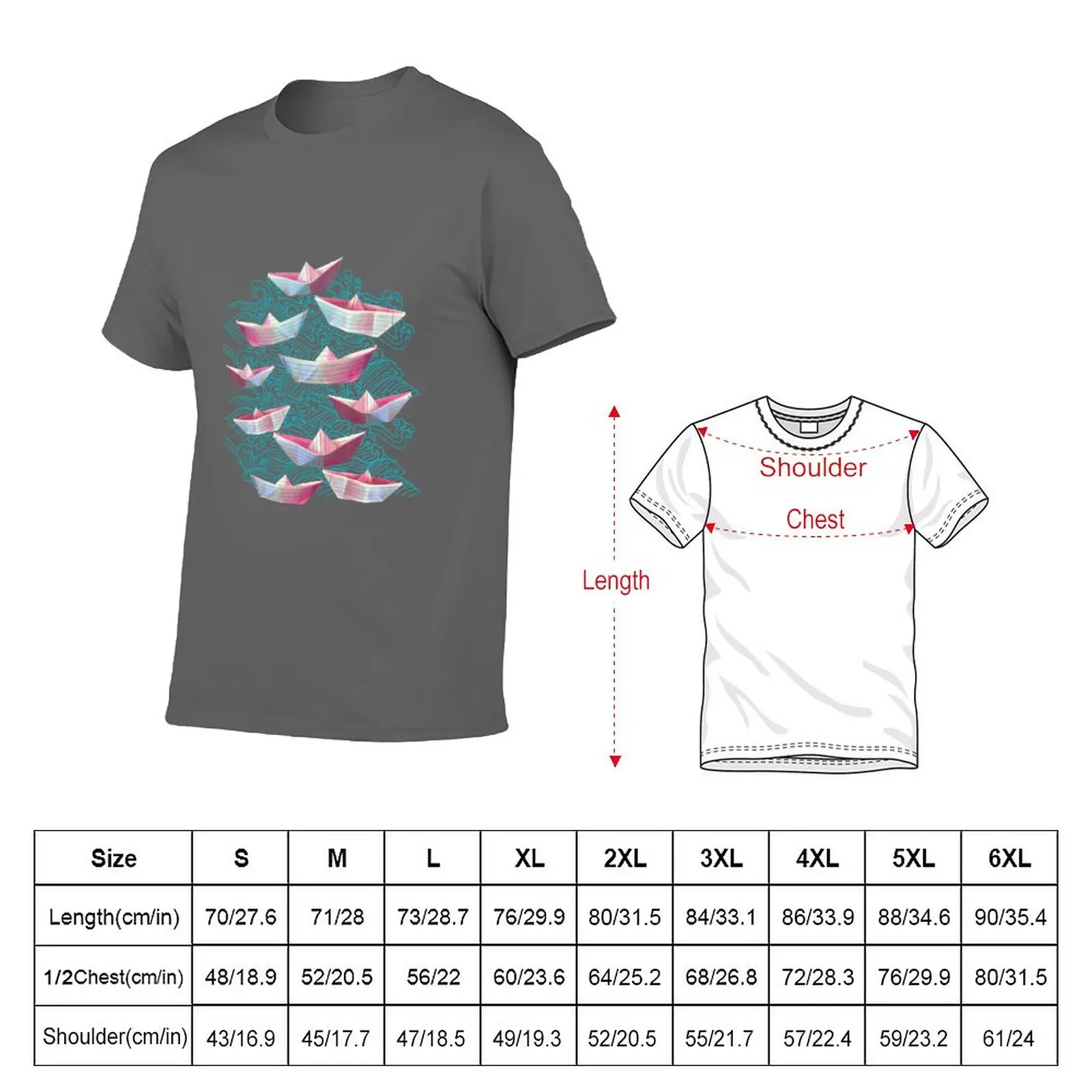 Japanese waves and paper boats T-Shirt sublime Blouse blacks t shirt for men