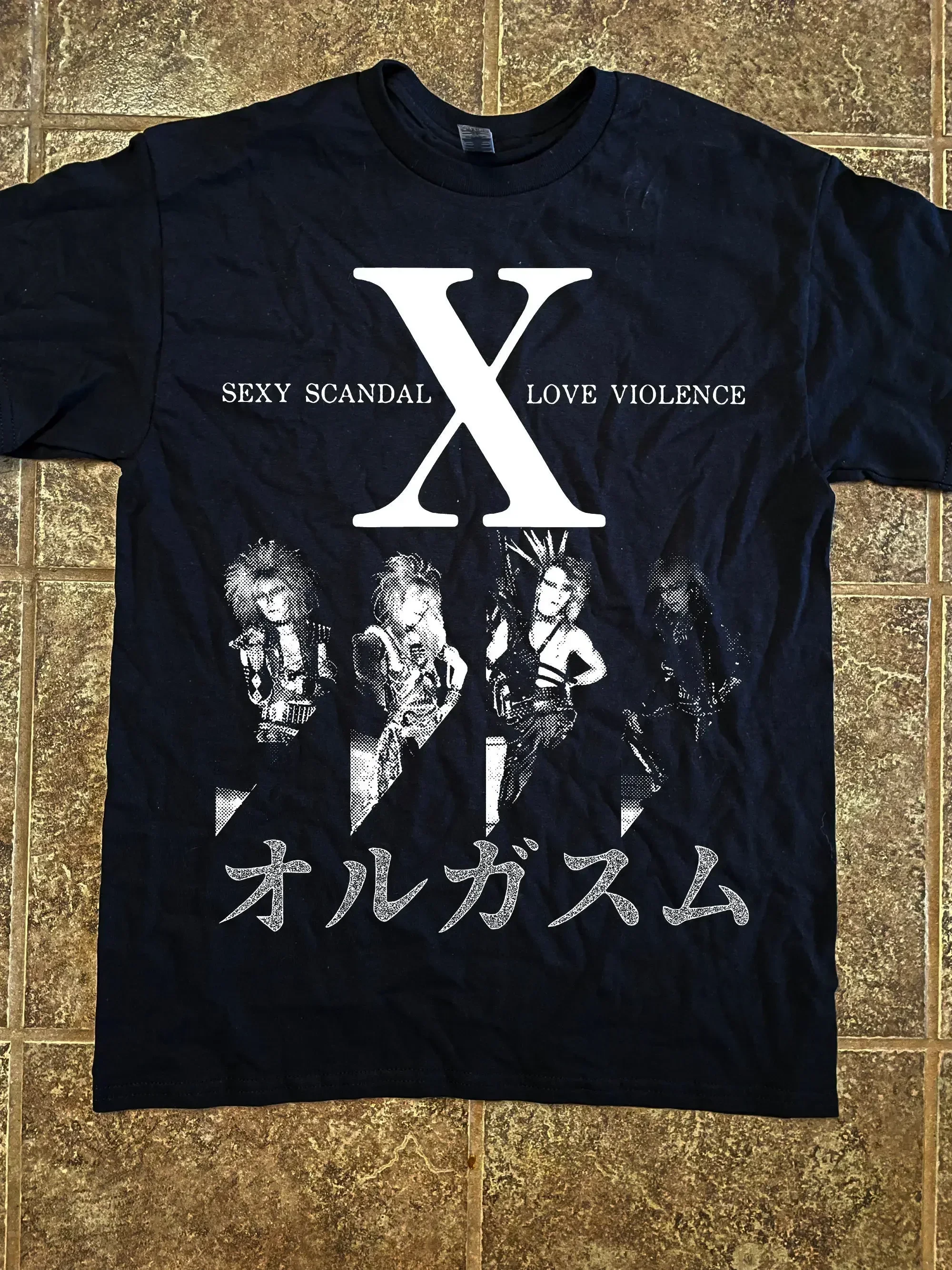 X Japan Tshirt black Heavy Metal Punk Hide Luna Sea Spread