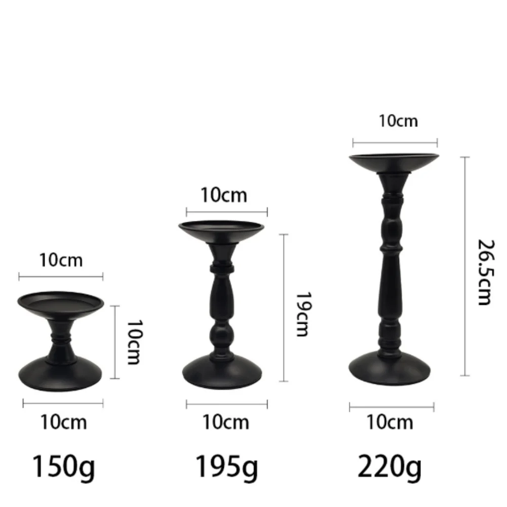 Wedding Party Decor for Black, Gold Vintage Candlestick Home Decor For Dining Table Rustic Candle Decor Pillar Candle Compatible