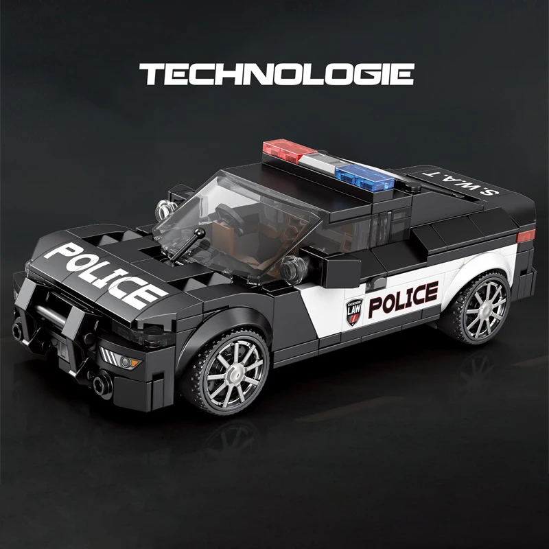 مدينة جديدة SWAT سباق السيارات اللبنات نموذج الشرطة سرعة السيارات الرياضية اللعب لتقوم بها بنفسك الطوب سيارة هدايا عيد ميلاد للبنين أطفال 1:24