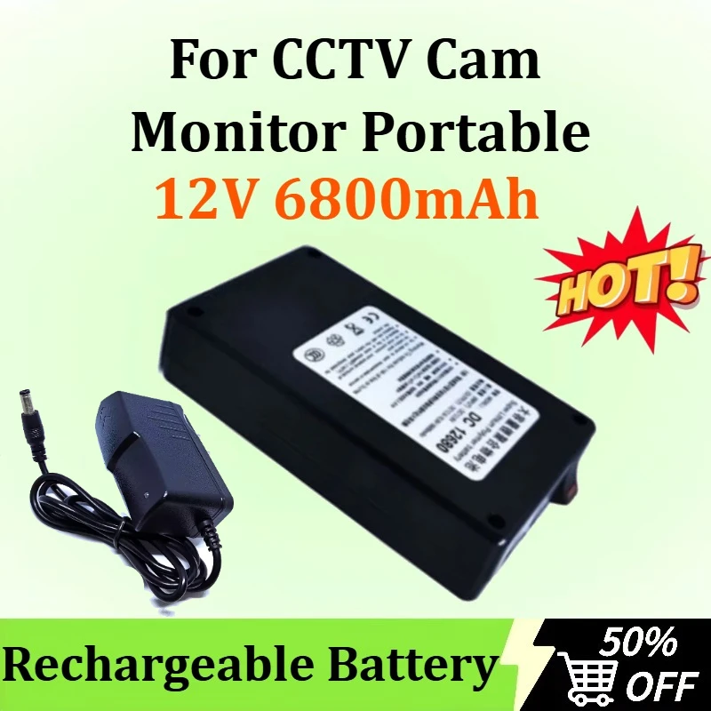 

New High-quality 12V 6800mAh for CCTV Cam Monitor Portable Super Capacity Rechargeable Lithium-ion Battery Pack DC US Plug