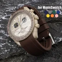 Curved End Silicone Strap for Swatch for Omega MoonSwatch Sport Diving TPU Rubber Watchband for Rolex Water Ghost Bracelet 20mm