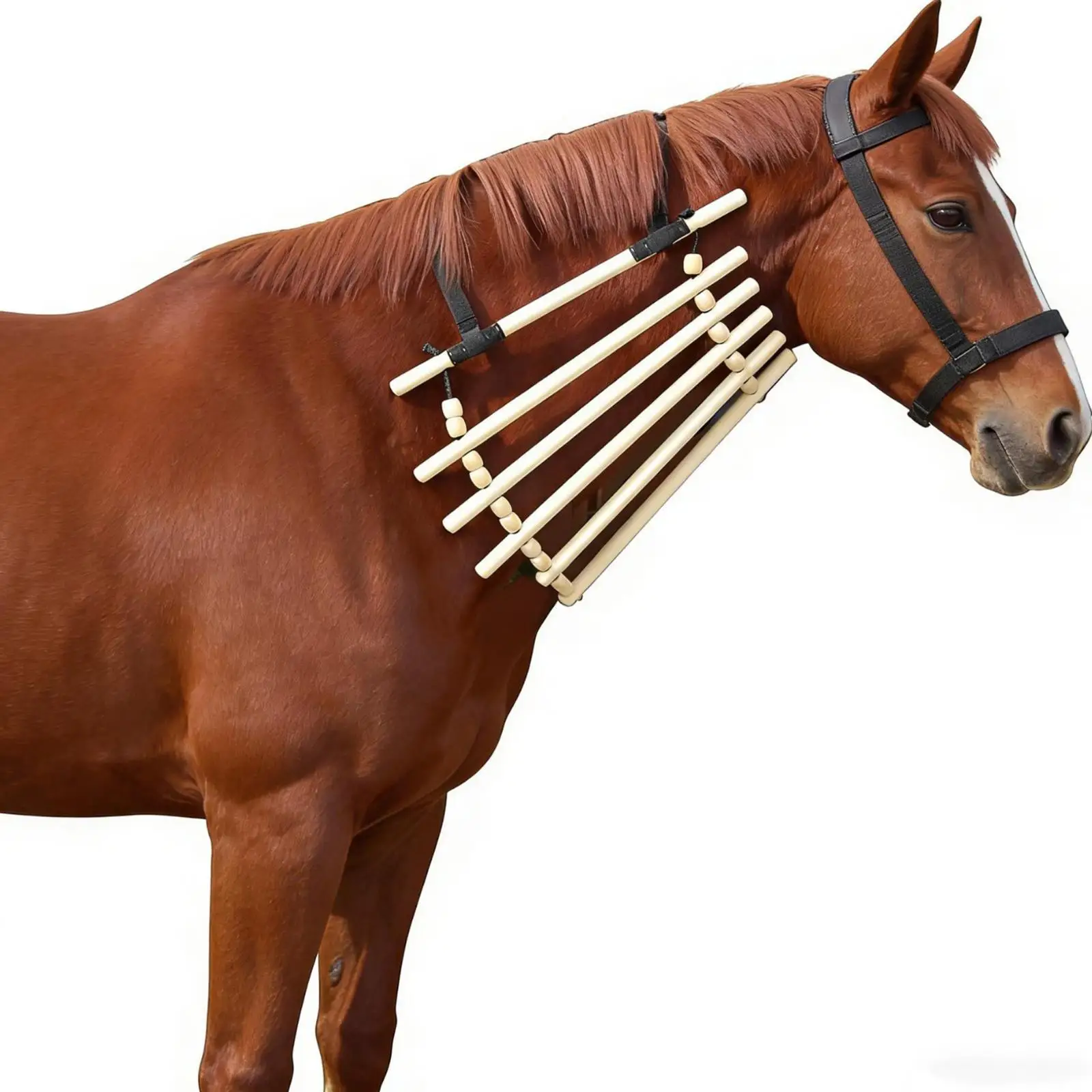

Horse Neck Cradle Adjustable Wood Anti Bite Comfort Support Blanket and Bandage Protection for Horses Riding
