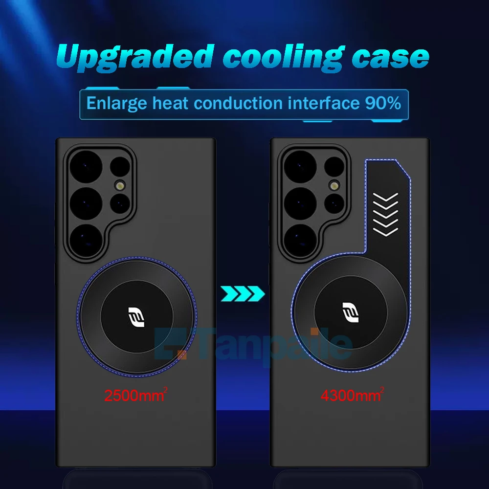 Cooling Case for Samsung S24 Ultra S23 Ultra Flus S22 S21 S20 FE Lite Case Soft Silicone Shockproof Gaming Funda