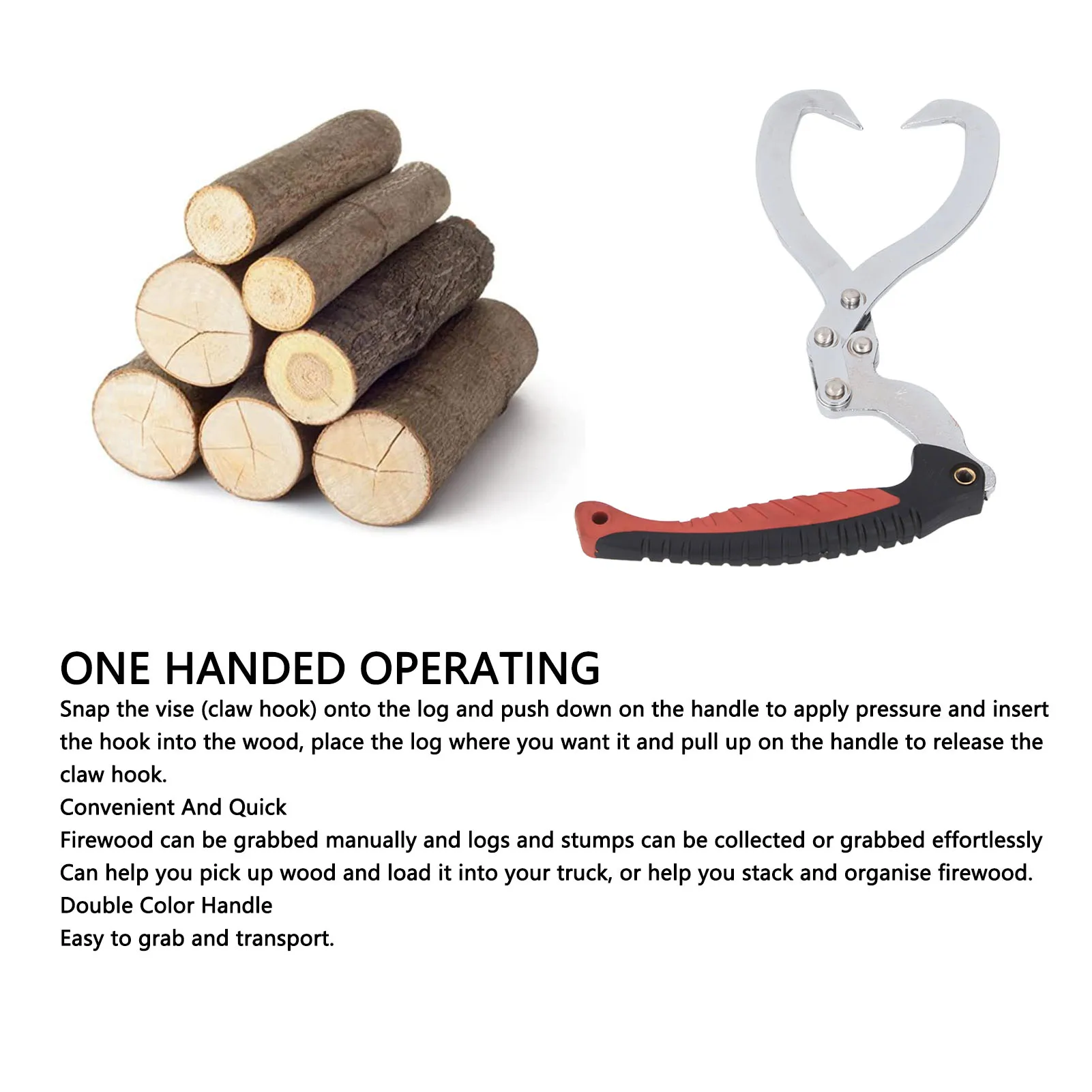 

Firewood Tongs Hook Claw Log Tongs Log Skidding Tong 8 Inch Cr Plated Easy Using Hook Log Grapple Hook for Timber Handling