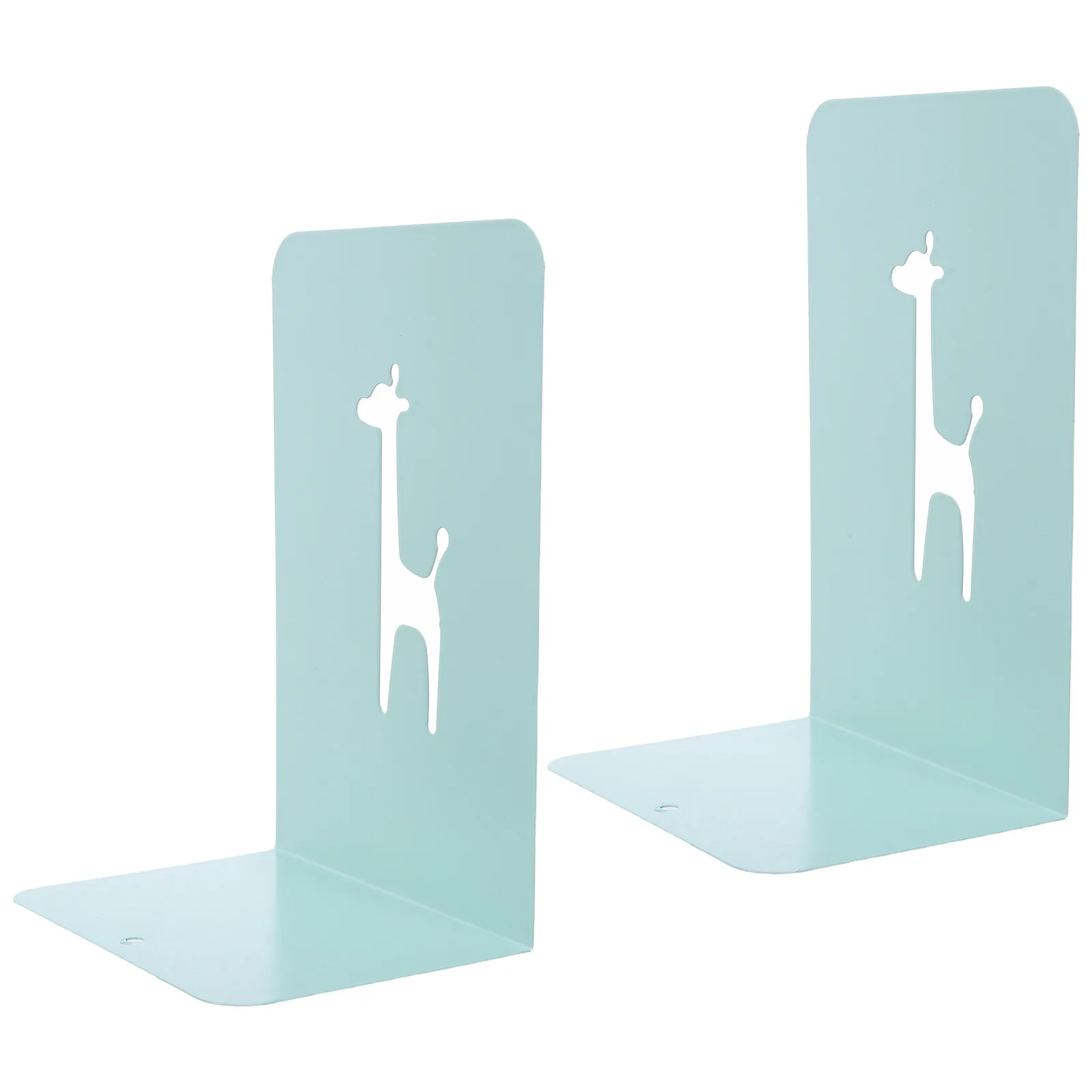 2Pcs Metal Bookends Large Giraffe Shape Book Holder for Office Nursery Decorative Animal Bookends for Shelves Room