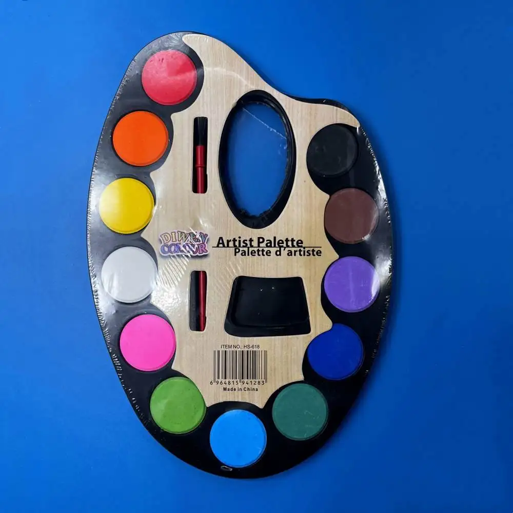12 Solid Watercolor Pigment Kit Children Art Supplies Student Painting Tools Portable Box Beginner Creative Color Palette view 2