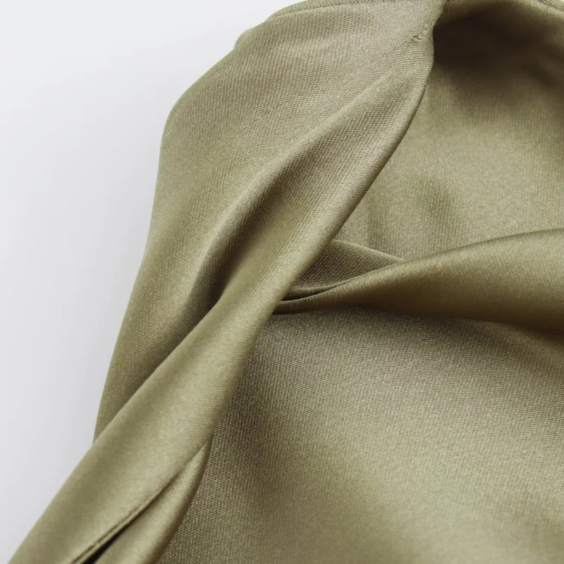 ETJ 2026 Elegantes Satin-Slip-Kleid für Damen Ärmellos mit Wasserfallausschnitt Figurbetontes Midikleid Vintage-Chic Partykleid Robe Femme Bekleidung – Detail 15